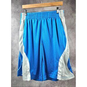Reebok Men Basketball Athletic Dri-Fit Sweat Shorts Blue Silver 10" Inseam L